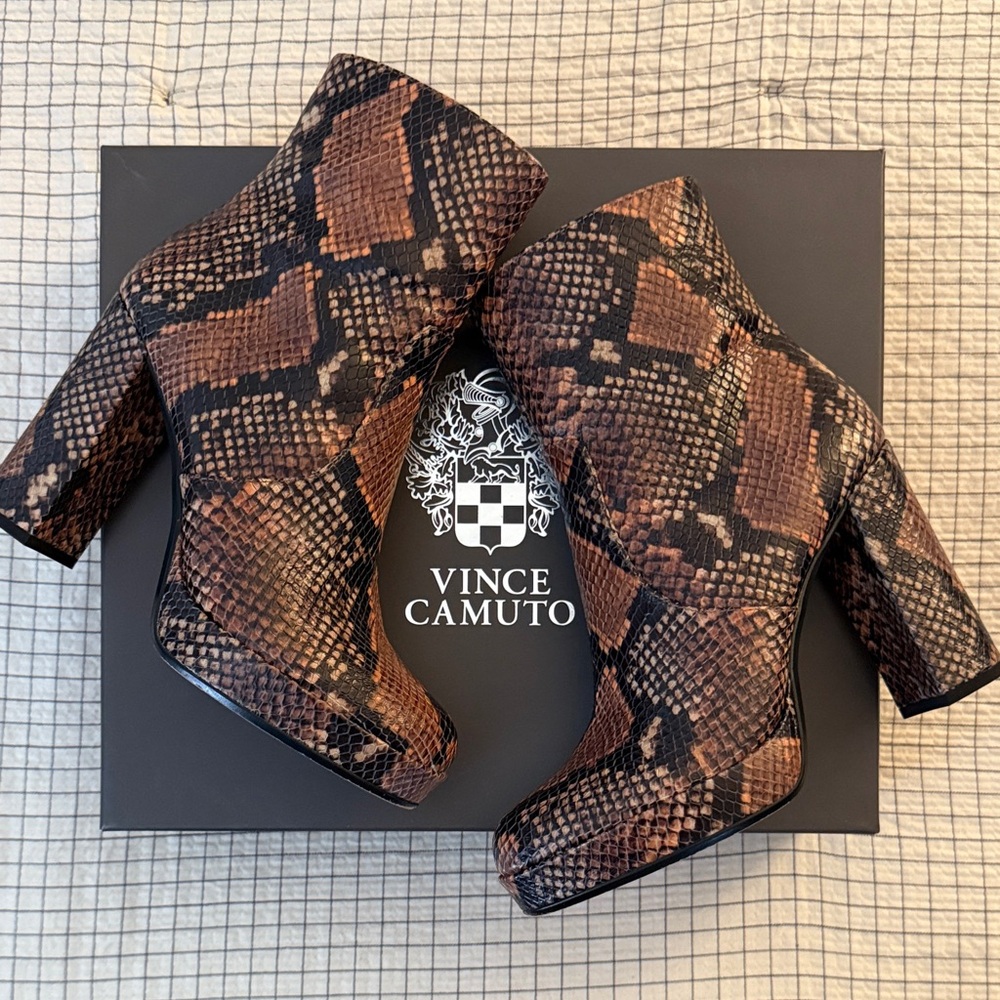Vince Camuto Women's Heeled Boots - Snake Print